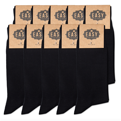 Bomulds strømper i sort - Pakketilbud (10 par)